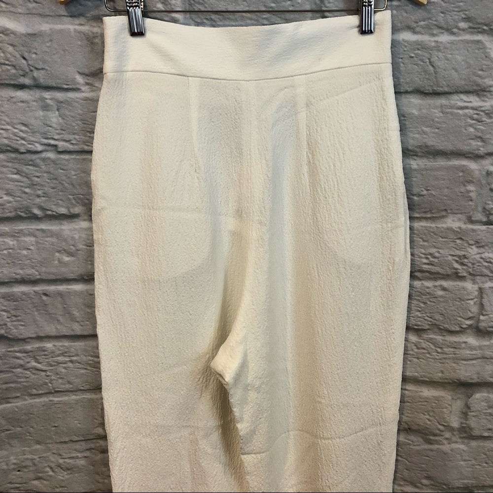 NWT Sita Murt White Embossed High Waisted Trousers - Picture 5 of 8